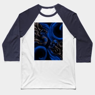 Skull & Snake (blue) Baseball T-Shirt